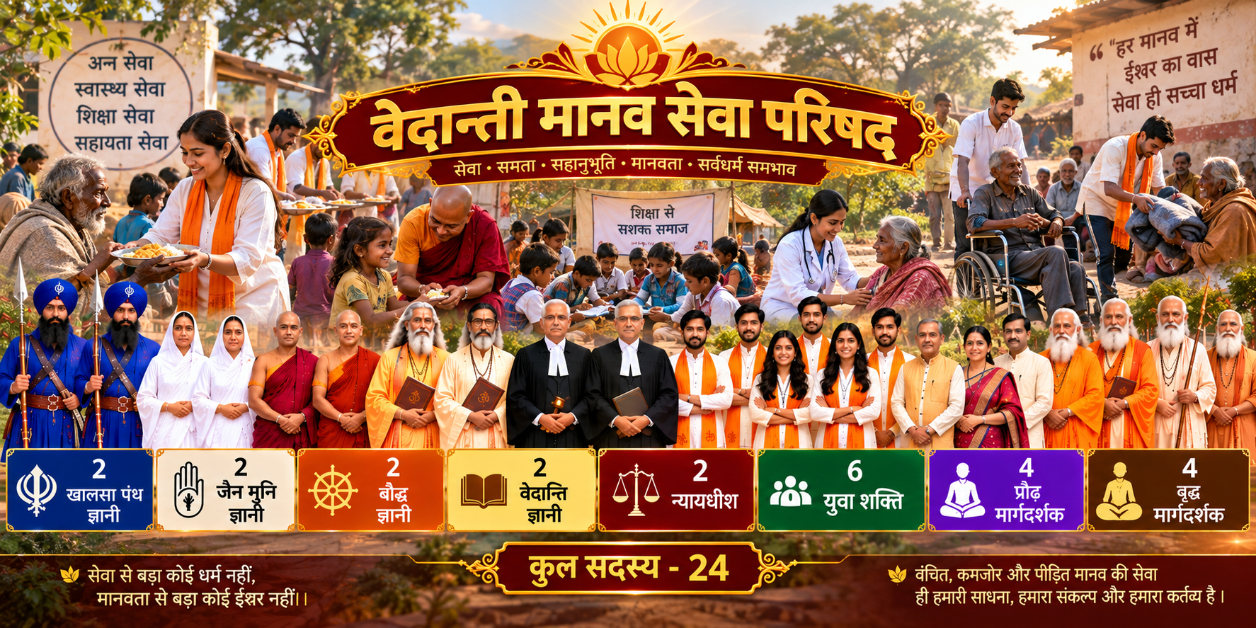 वेदान्ति मानव सेवा परिषद् का पोस्टर
